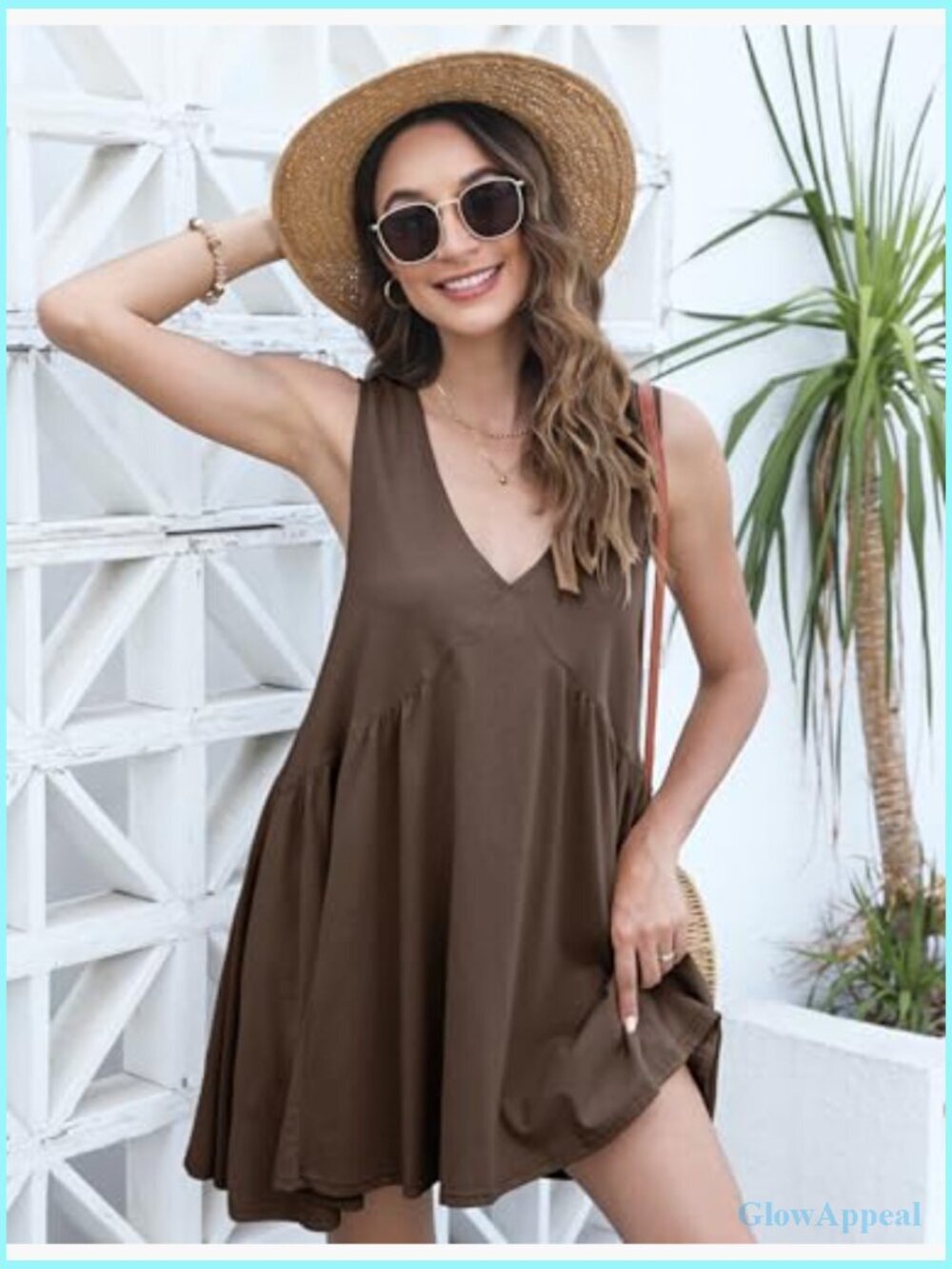 Sleeveless Mini Sundress with Pockets Loose Fit Babydoll Casual Summer Dress - Picture 2 of 7